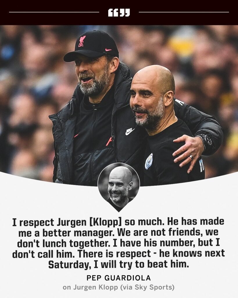 Pep Guardiola Denies Affiliation With Jurgen Klopp