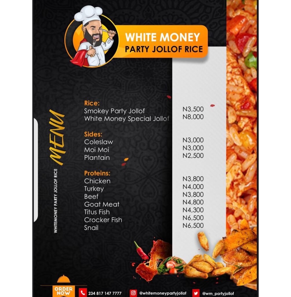 Bbnaija Whitemoney Launches Food Brand