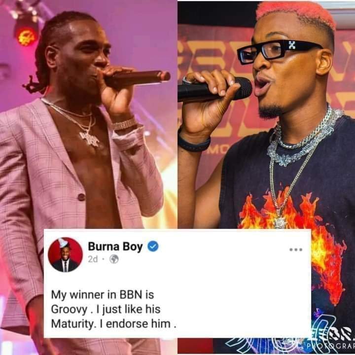 Bbn S7: Burna Boy Drums Support For Level 2 Housemate