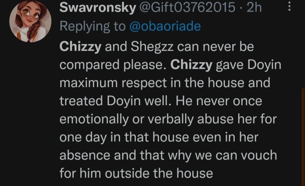 Bbn S7: Fans Reacts To Chizzy Abusing Doyin In A Party