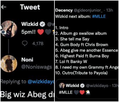 Wizkid'S  Tweet