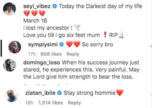 Celebrities Mourns With Seyi Vibes