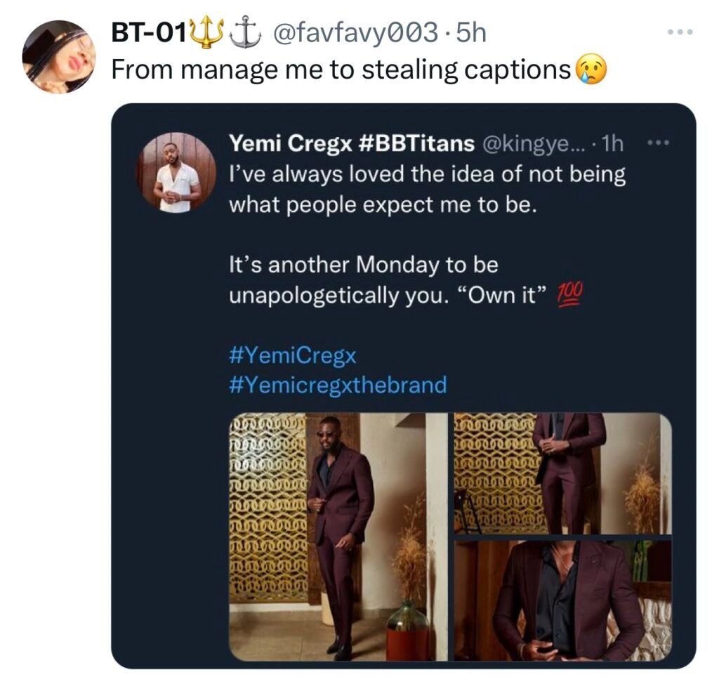 Bbnaija S7 Vs Bbtitans S1: Yemi Cregx'S Fans Attack Phyna After She Comes For Him