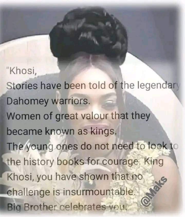 Bbtitans: Why Khosi Is Compared To Modern-Day Dahomey Women Warriors, As Fan Explains Her Kingly Title
