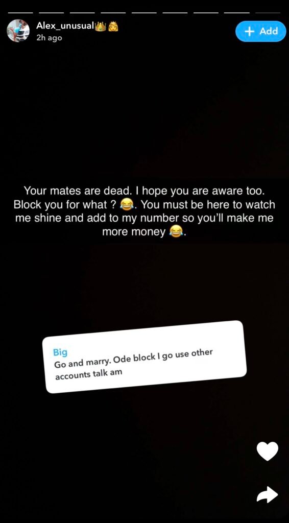 &Quot;Your Mates Are D£Ad&Quot; Bbnaija Alex Unusual Claps Back After...