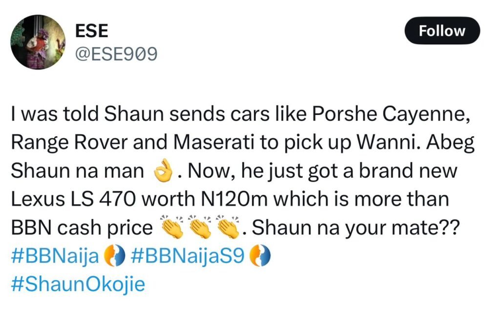 Bbnaija Season 9: Shaun Okojie’s Lavish Gifts For Wanni Spark Reactions