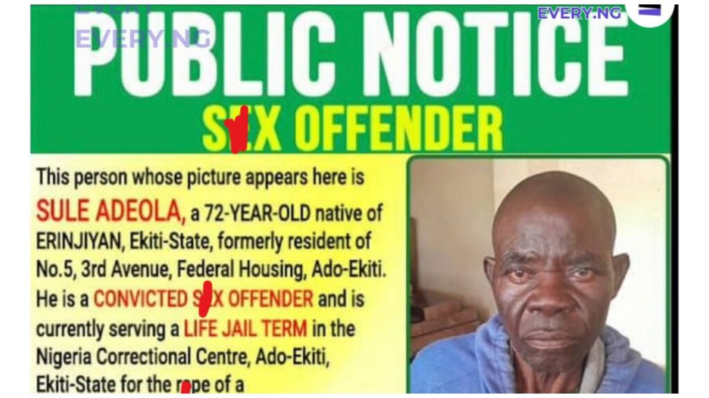 Ekiti State Registers Convicted 72-Year-Old Rapist In S€X Offenders' Register