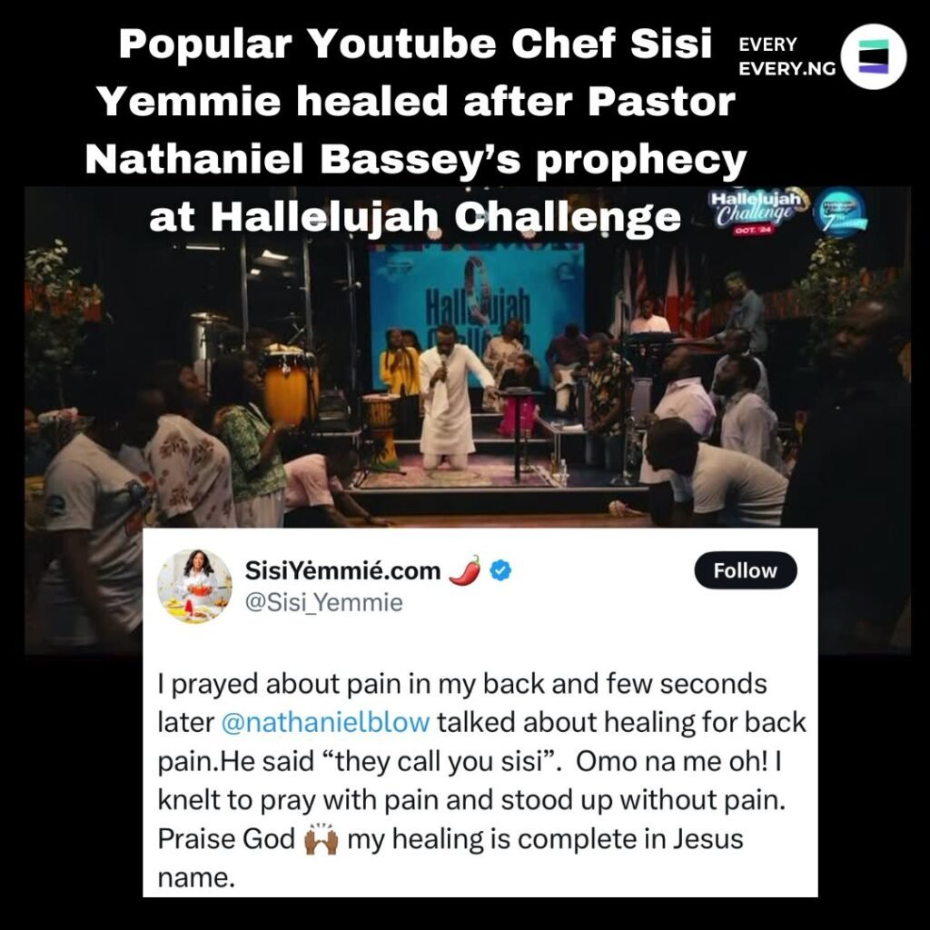 Sisi Yemmie Healed After Nathaniel Bassey’s Prophecy At Hallelujah Challenge, October 15, 2024