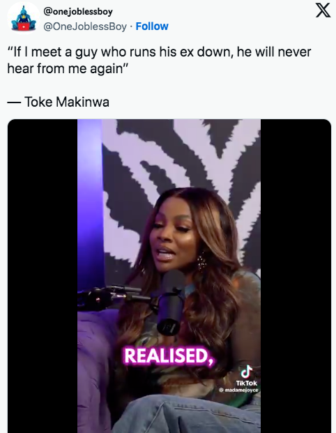 Toke Makinwa Reveals The Red Flags She’ll Never Ignore In A Relationship