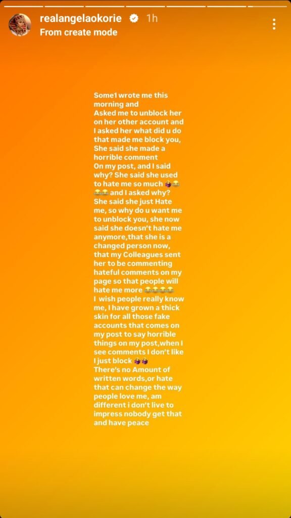 Angela Okorie Reveals Shocking Revelation From Blocked Troll