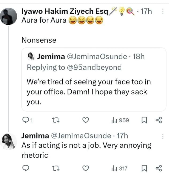 &Quot;We’re Tired Of Seeing Your Face Too&Quot;: Jemima Osunde Hits Back At X User