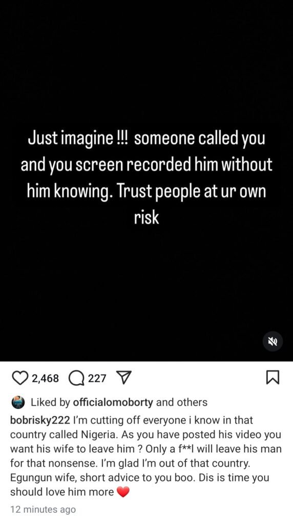 Bobrisky Slams Leaker Of Egungun'S N¥De Video, Vows To Cut Off Ties With Nigeria