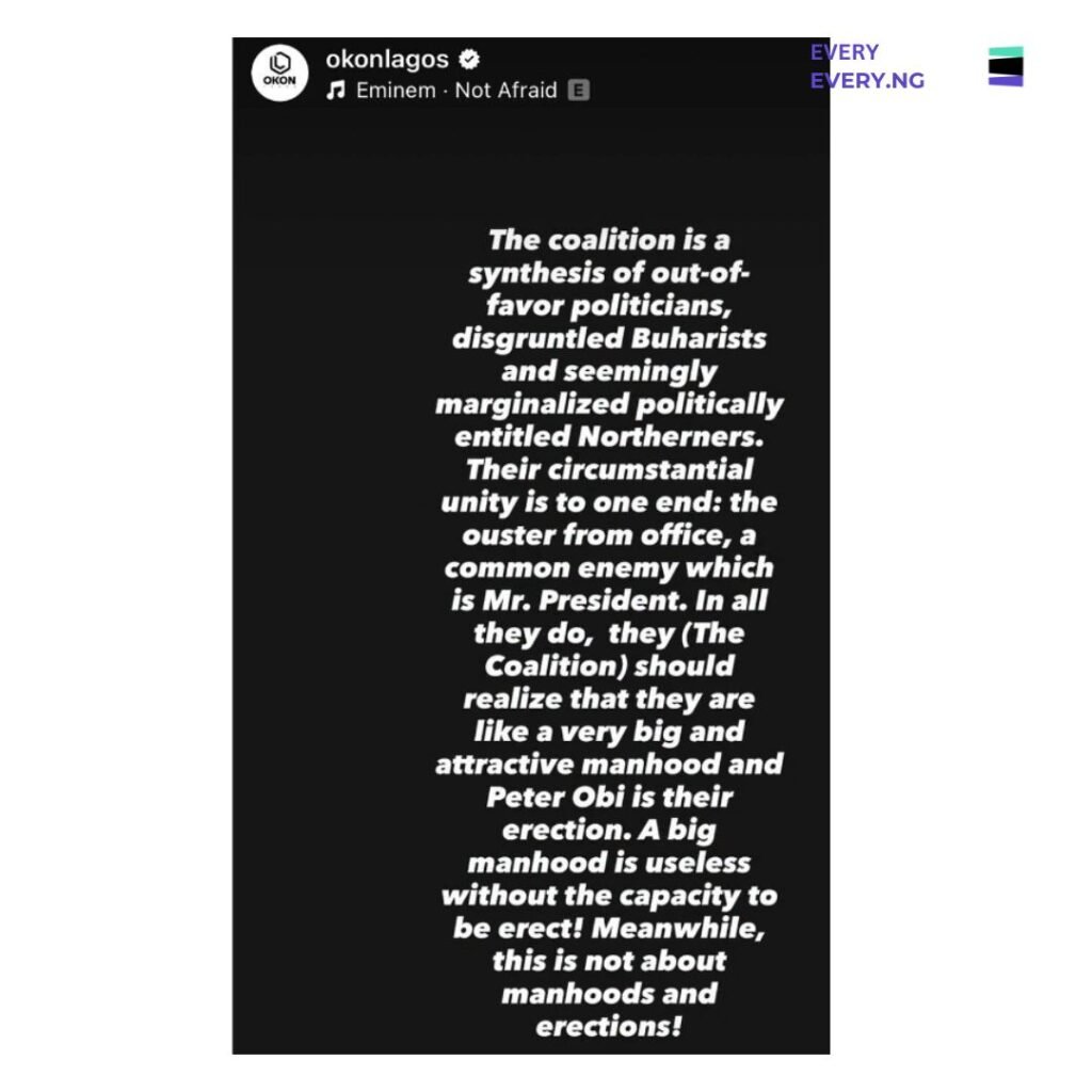 Coalition Is A Big Ma&Amp;Hood, Peter Obi Is The Er@Ction – Okonlagos Drops Shocking 2027 Analogy