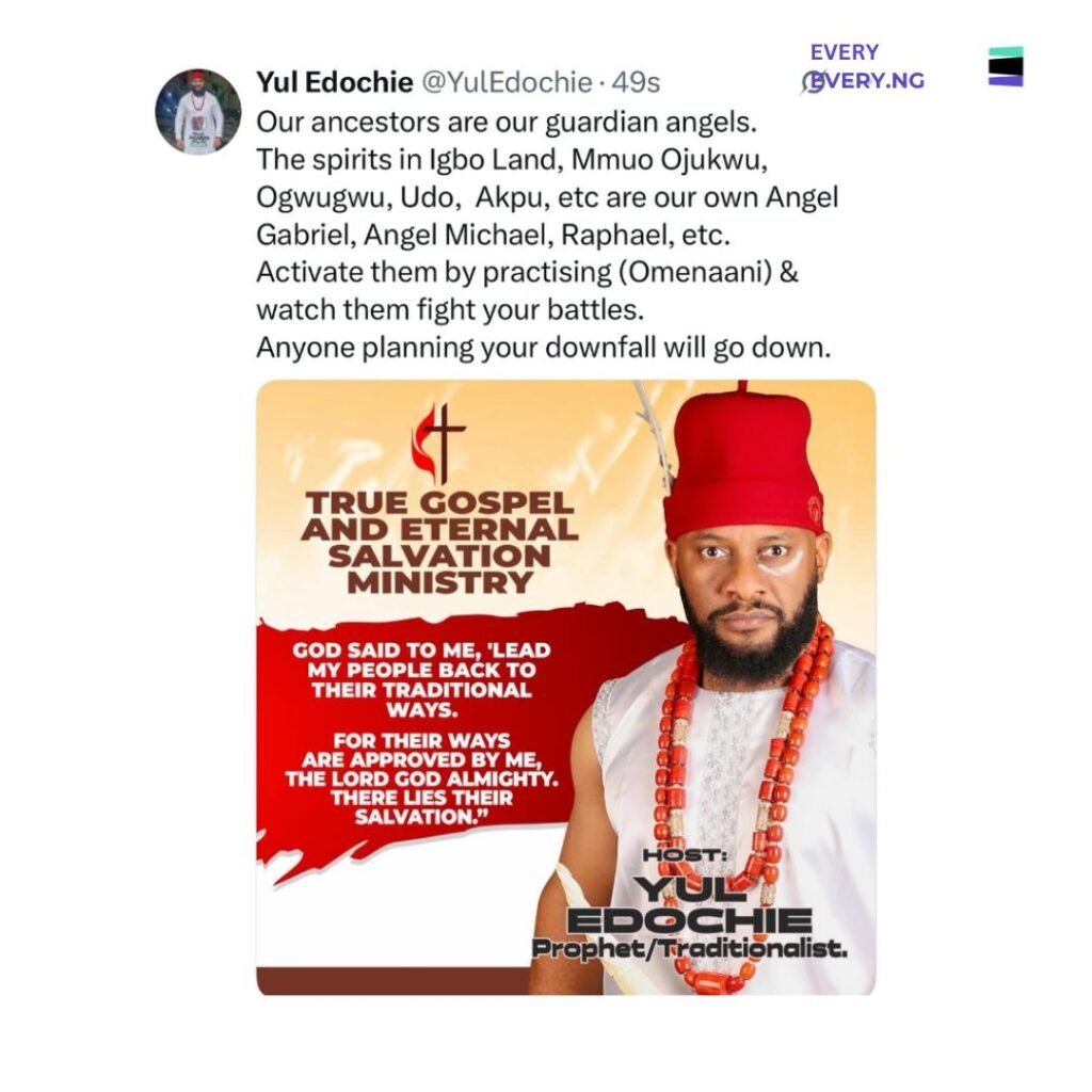 Prophet Or Pretender? Yul Edochie Sparks Outrage With Sudden ‘Spiritual Calling’ Amid Traditionalist Claims Prophet Or Pretender? Yul Edochie Sparks Outrage With Sudden ‘Spiritual Calling’ Amid Traditionalist Claims