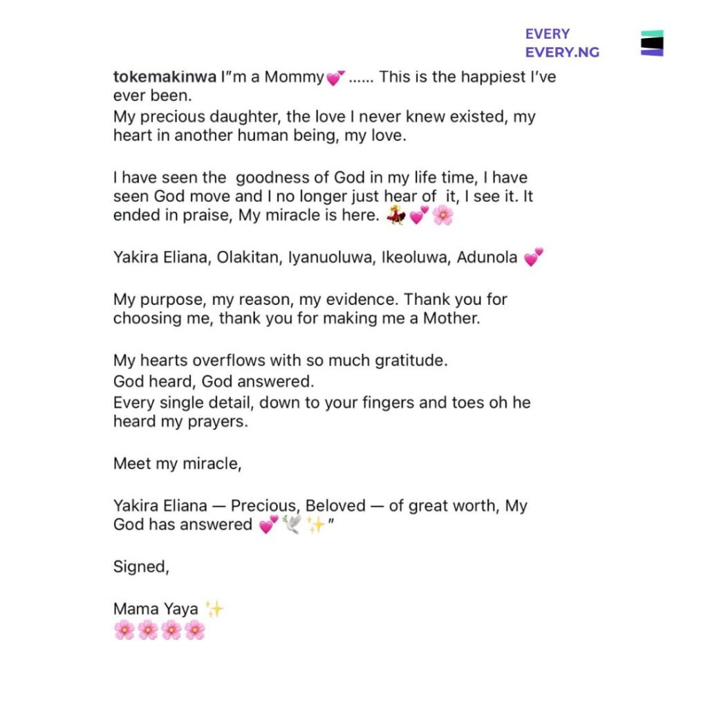 Toke Makinwa Welcomes Baby Girl: A New Chapter For The Media Powerhouse